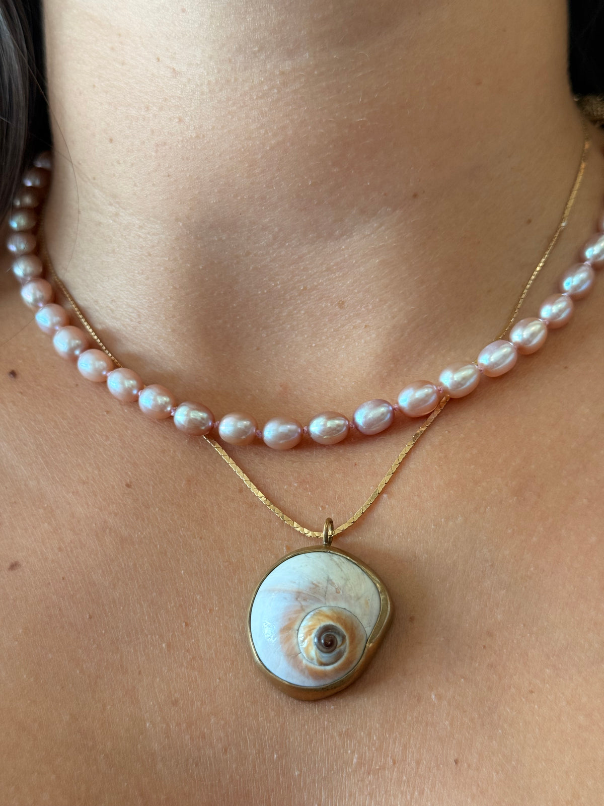 Silk-Knotted Blush Pearl Strand
