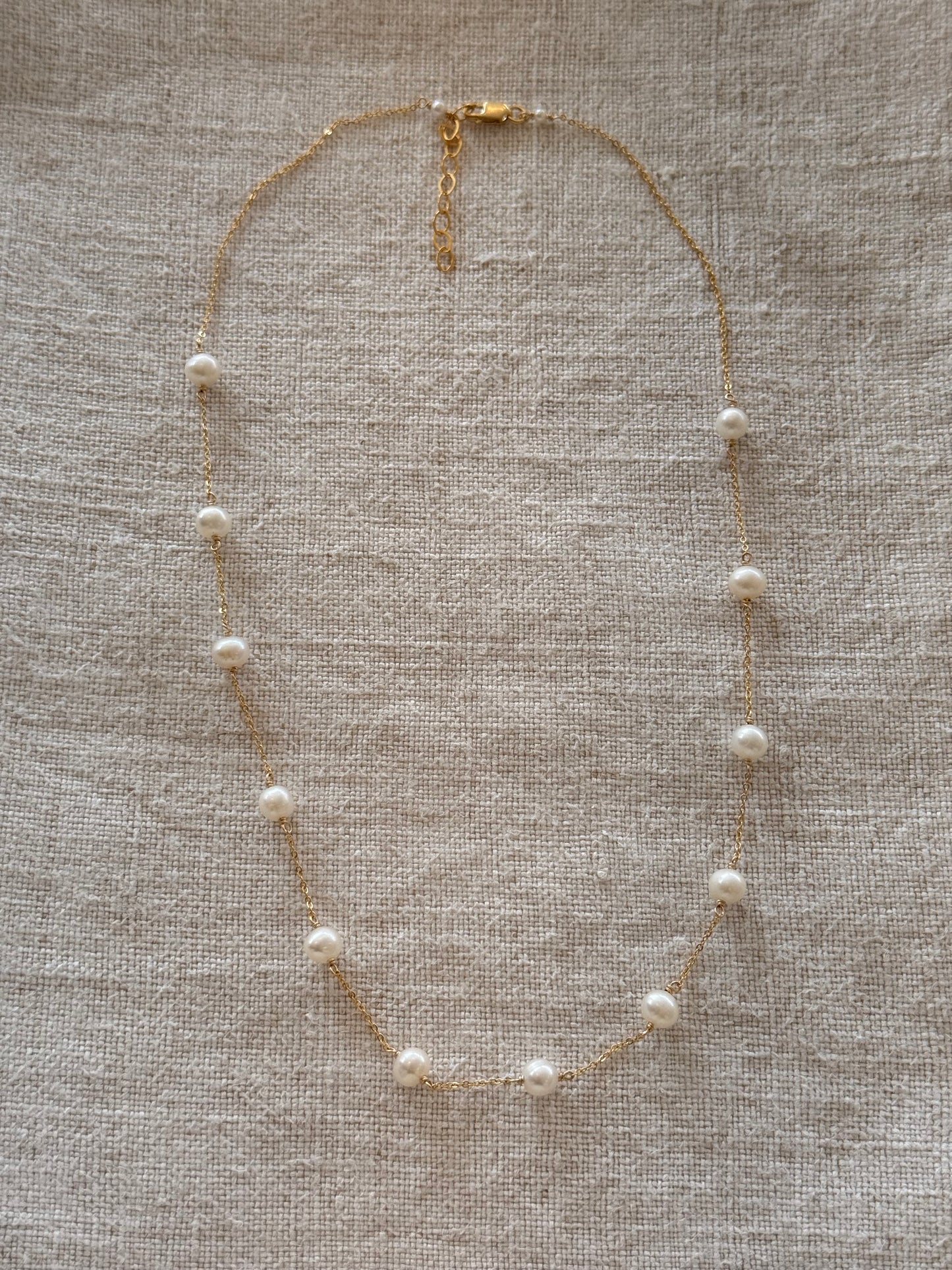 Tin Cup Pearl Necklace