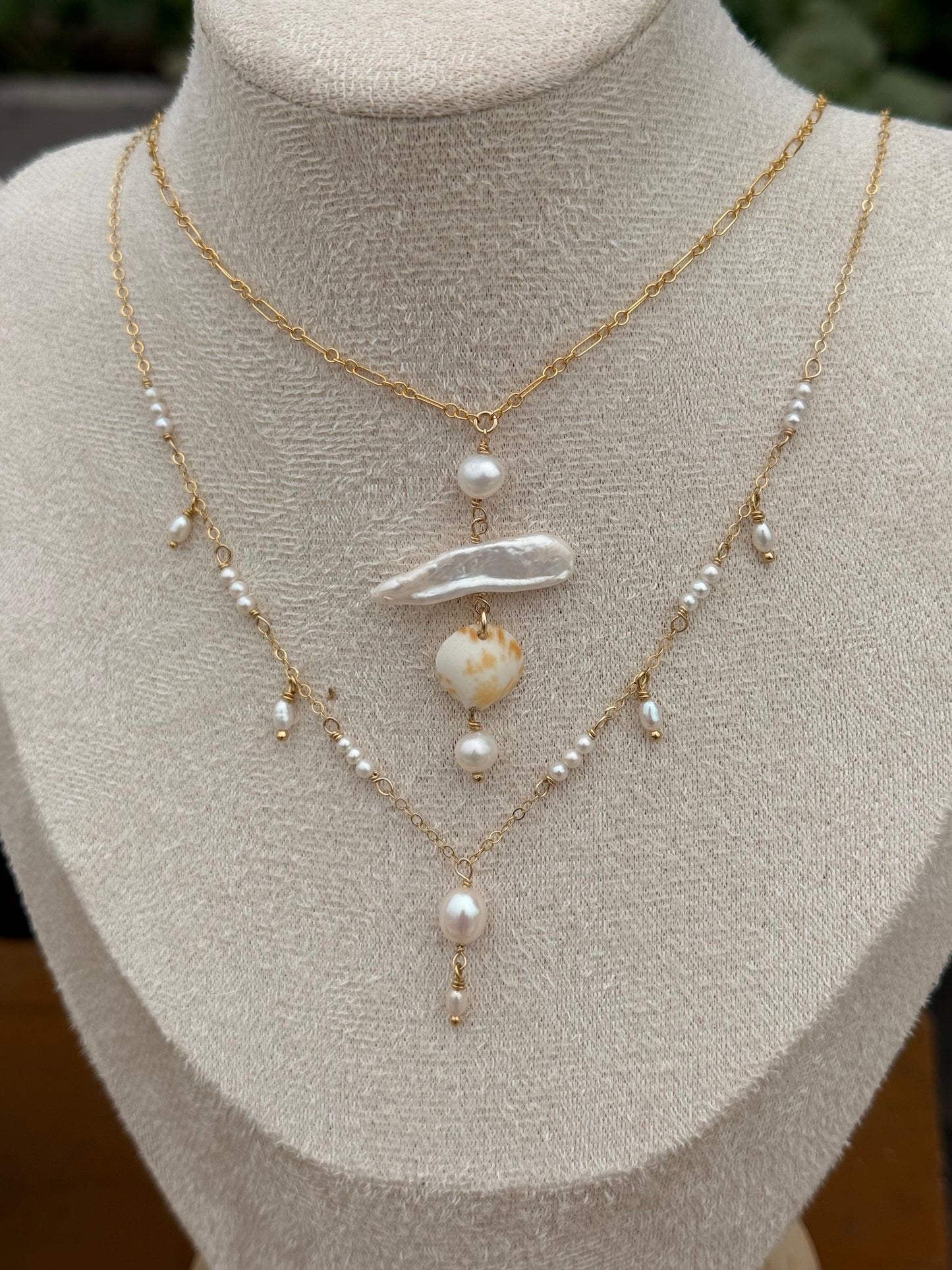 Seashell Biwa Necklace