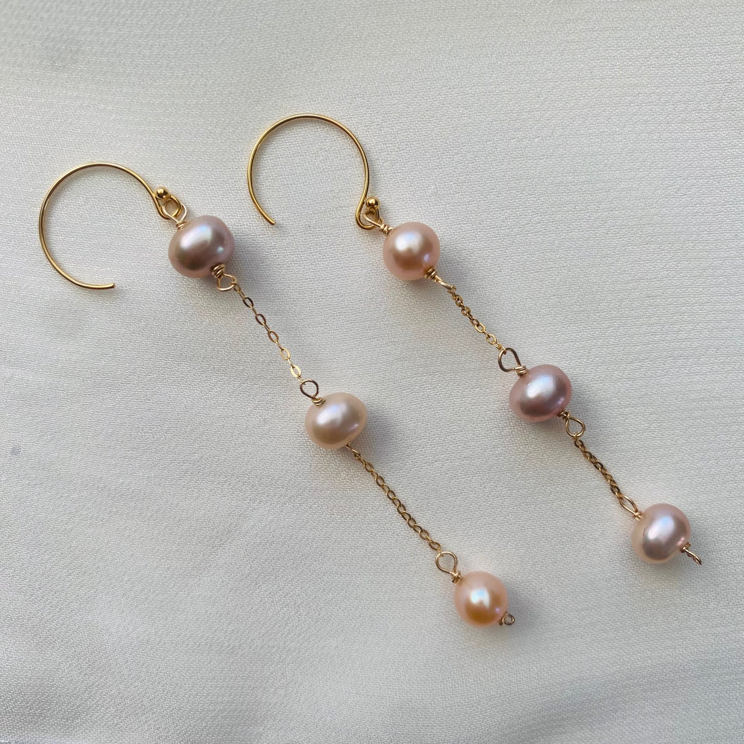 Cotton Candy Pearl Dangle Earrings