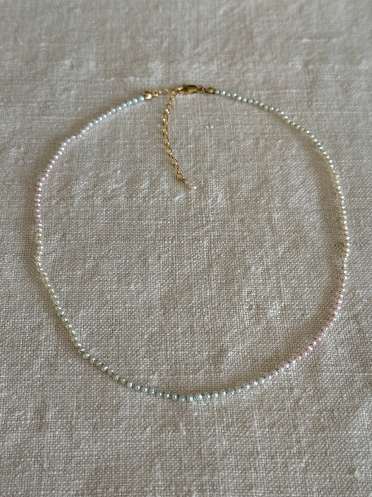 Rainbow Silk-Knotted Pearl Necklace