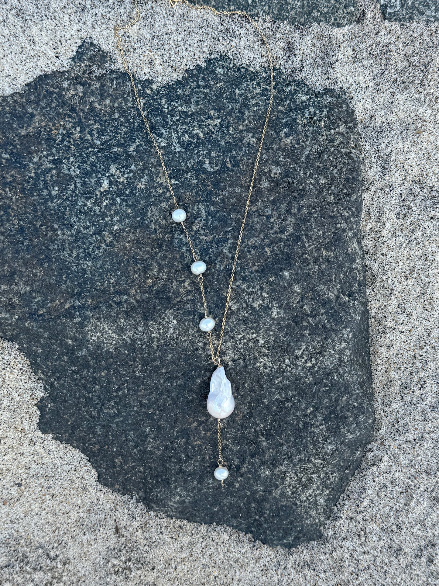 Asymmetrical Baroque Pearl Necklace