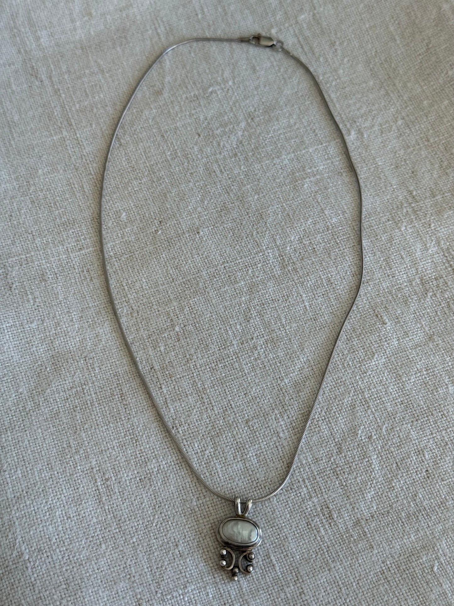 Vintage Sterling Pearl Necklace