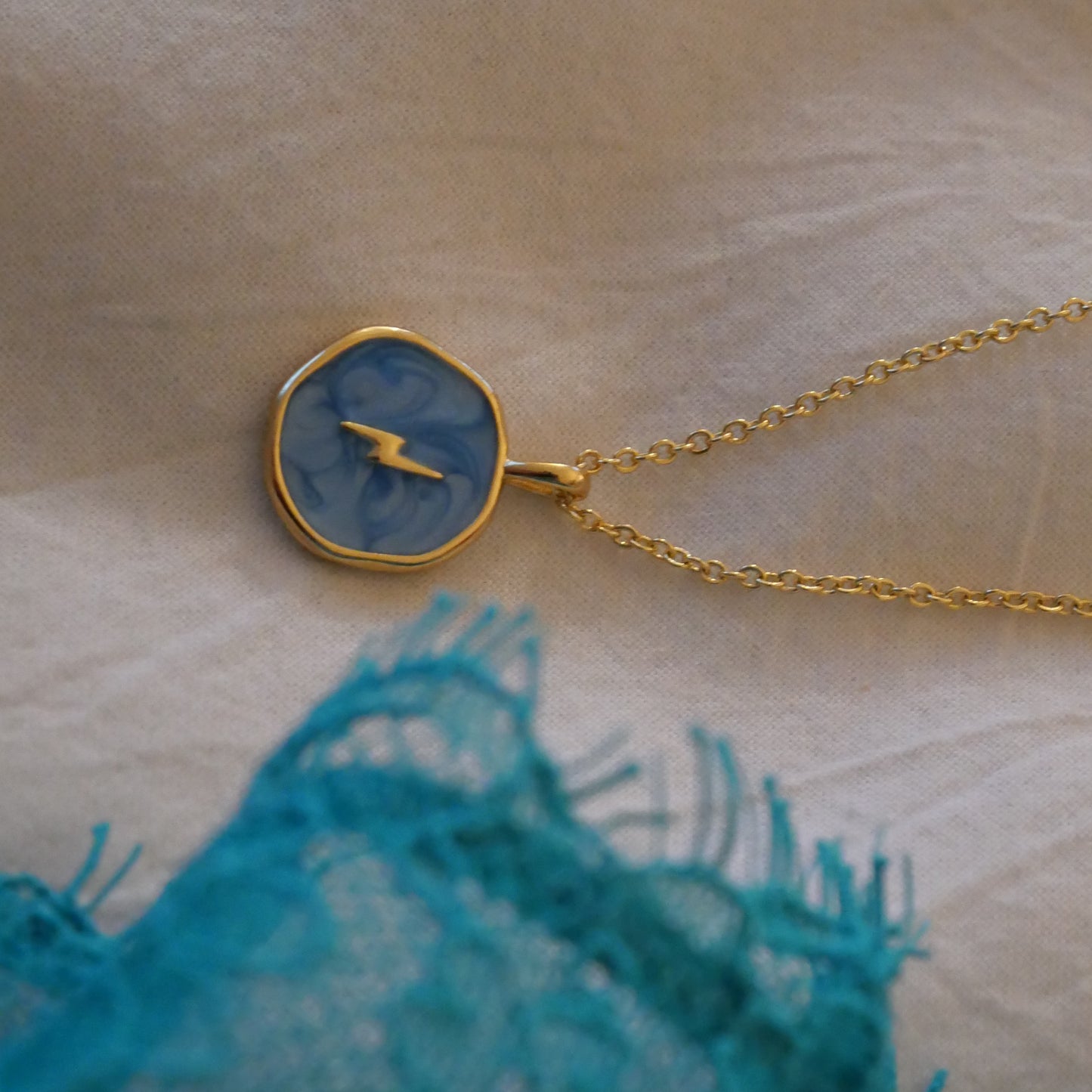 Blue Bolt Necklace