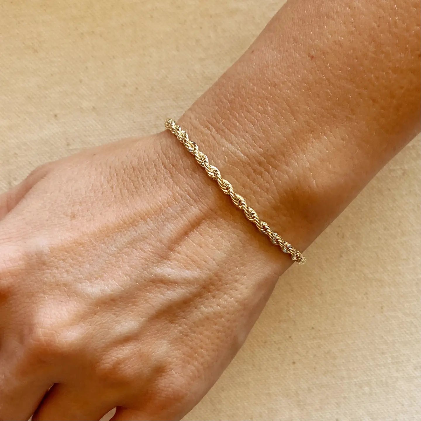 Gold Filled Rope Chain Bracelet
