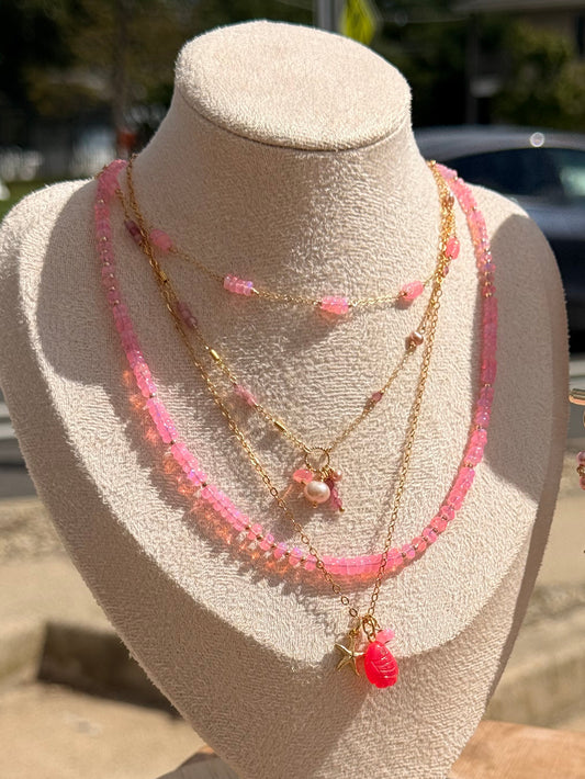 Pink Ethiopian Opal Necklace