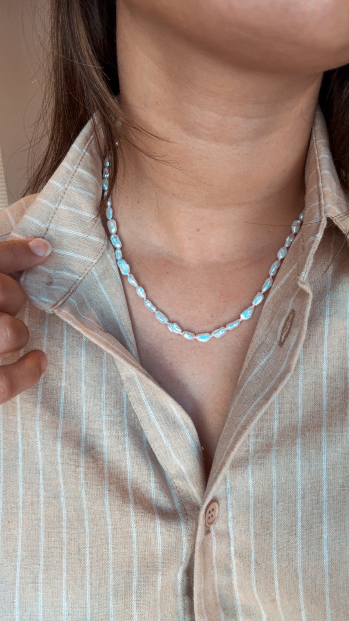 Silk-Knotted Keishi Pearl Strand