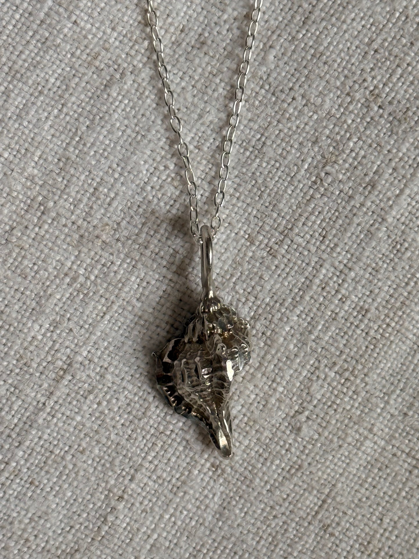 Vintage Sterling Conch Necklace