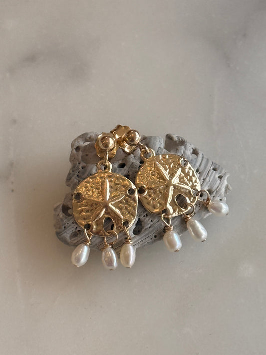 Sand Dollar Drop Earrings