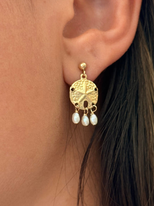 Sand Dollar Drop Earrings