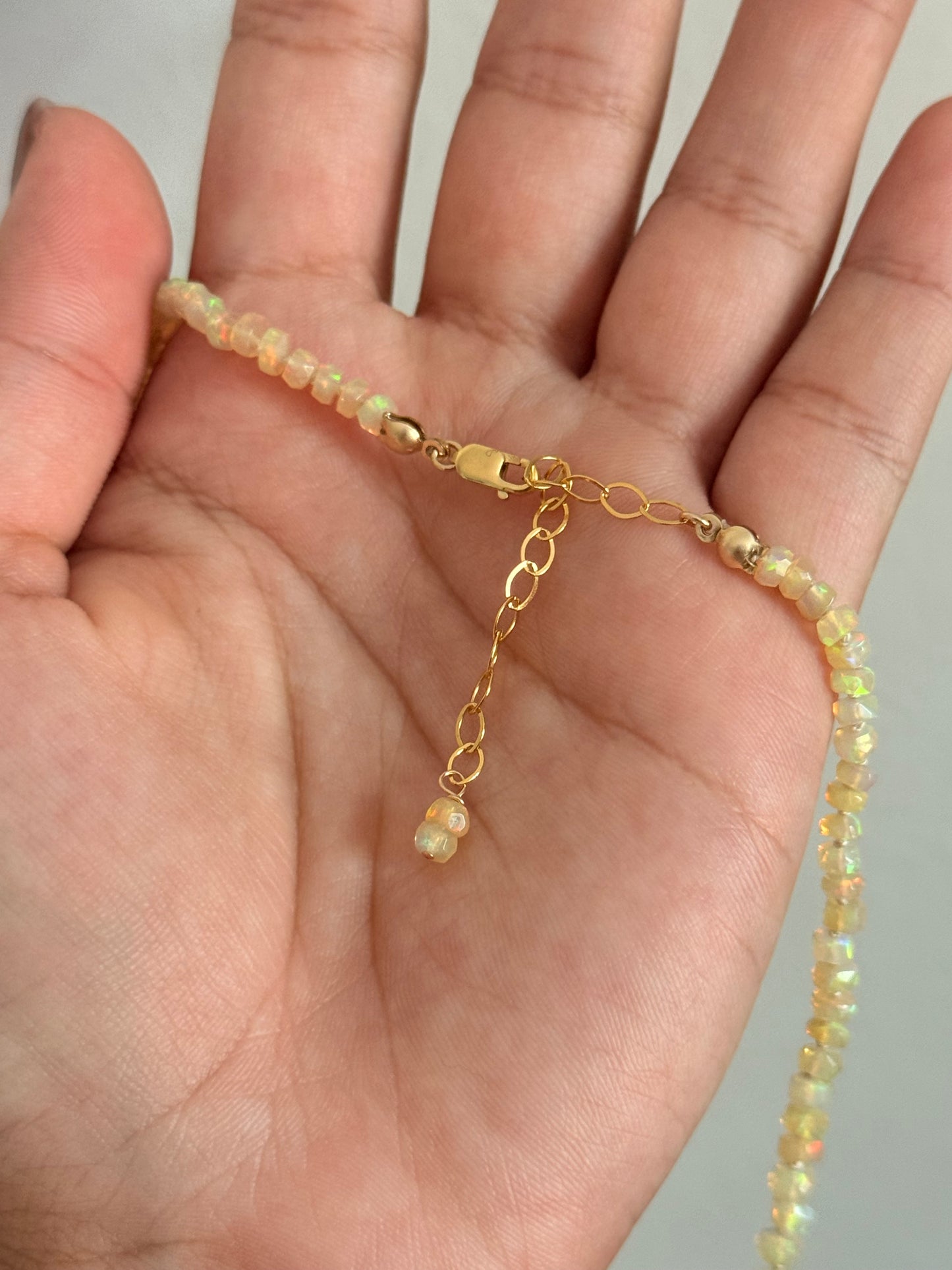 Silk-Knotted Ethiopian Opal Necklace