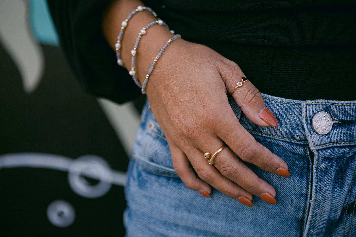 Labradorite Beaded Bracelet