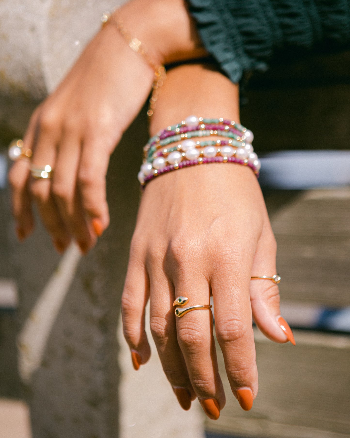 Green Snake Ring