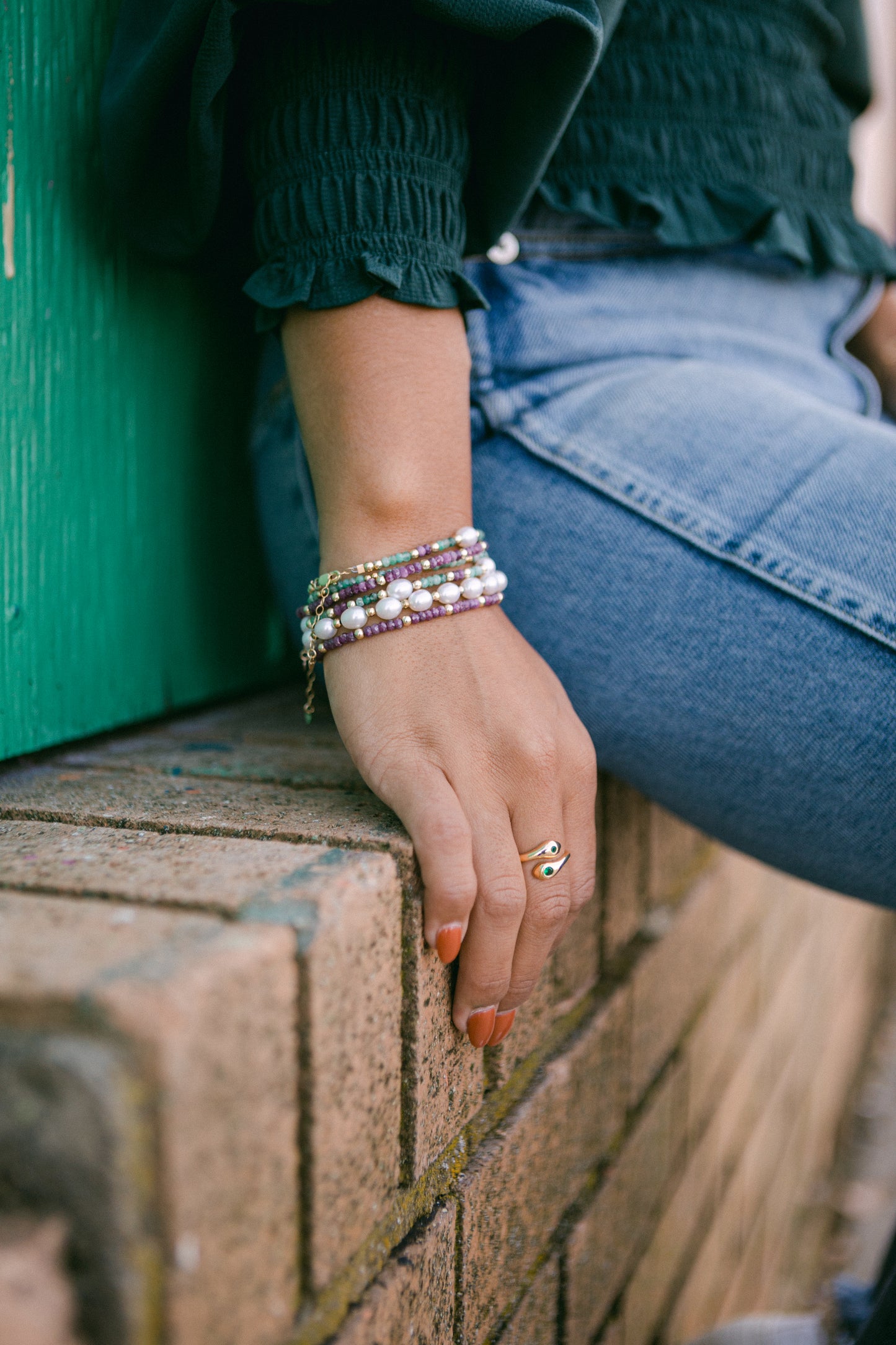 Emerald Beaded Bracelet