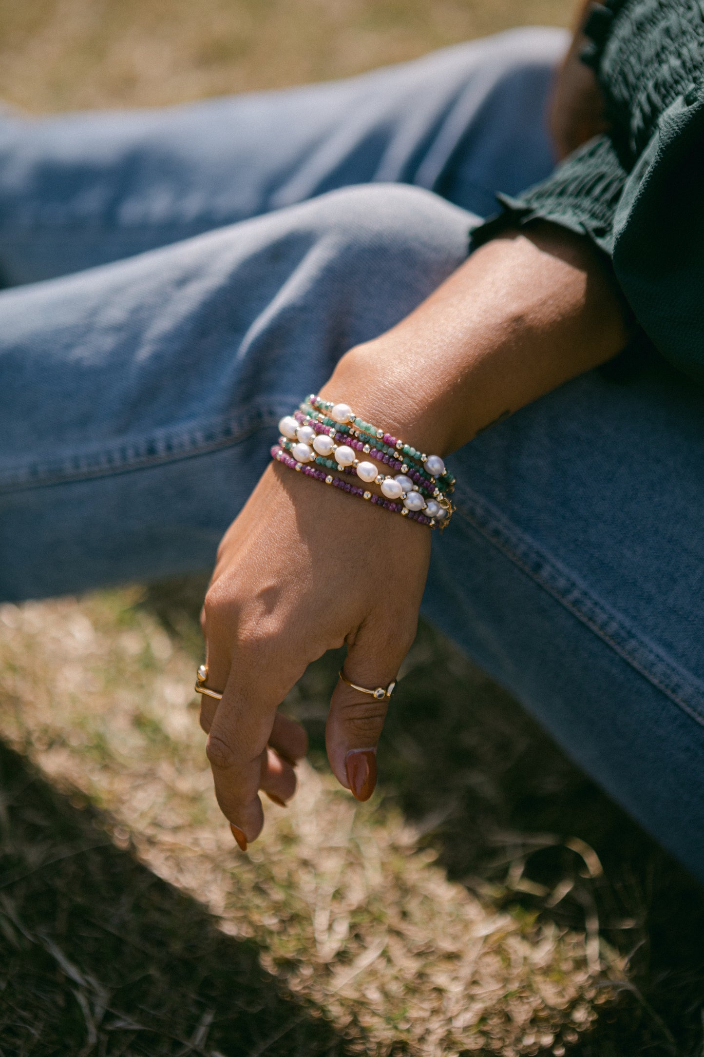 Semiprecious Trio Bracelet