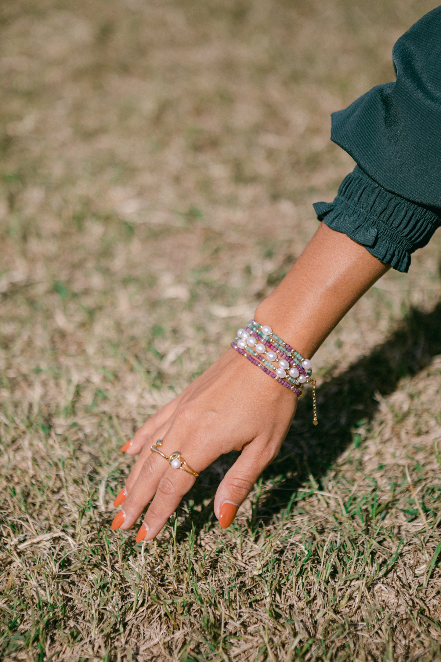 Emerald Beaded Bracelet