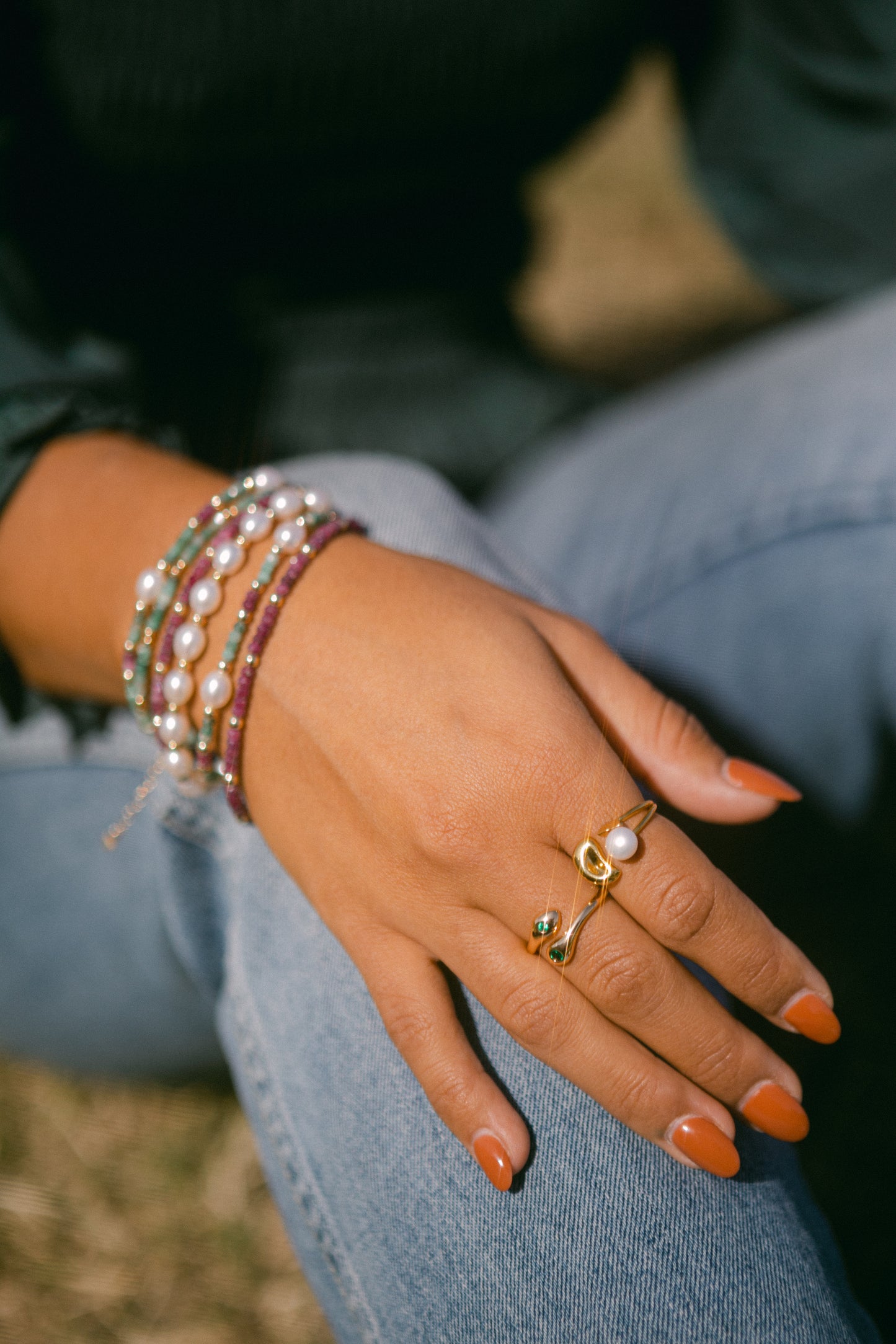 Semiprecious Trio Bracelet