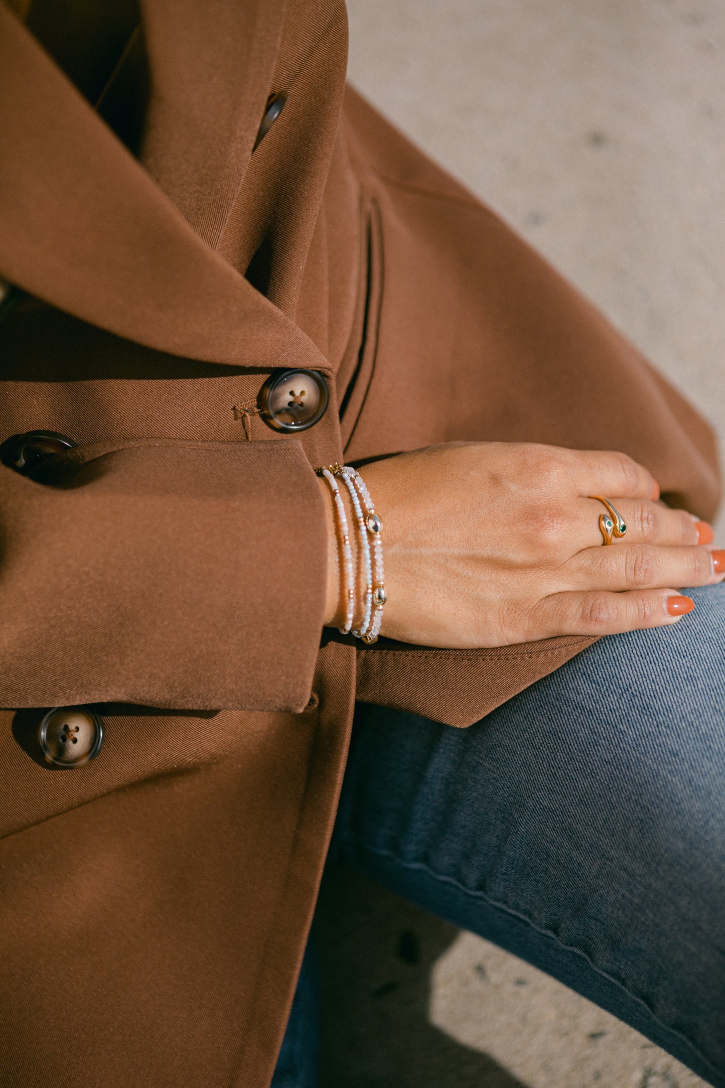 Moonstone Beaded Bracelet