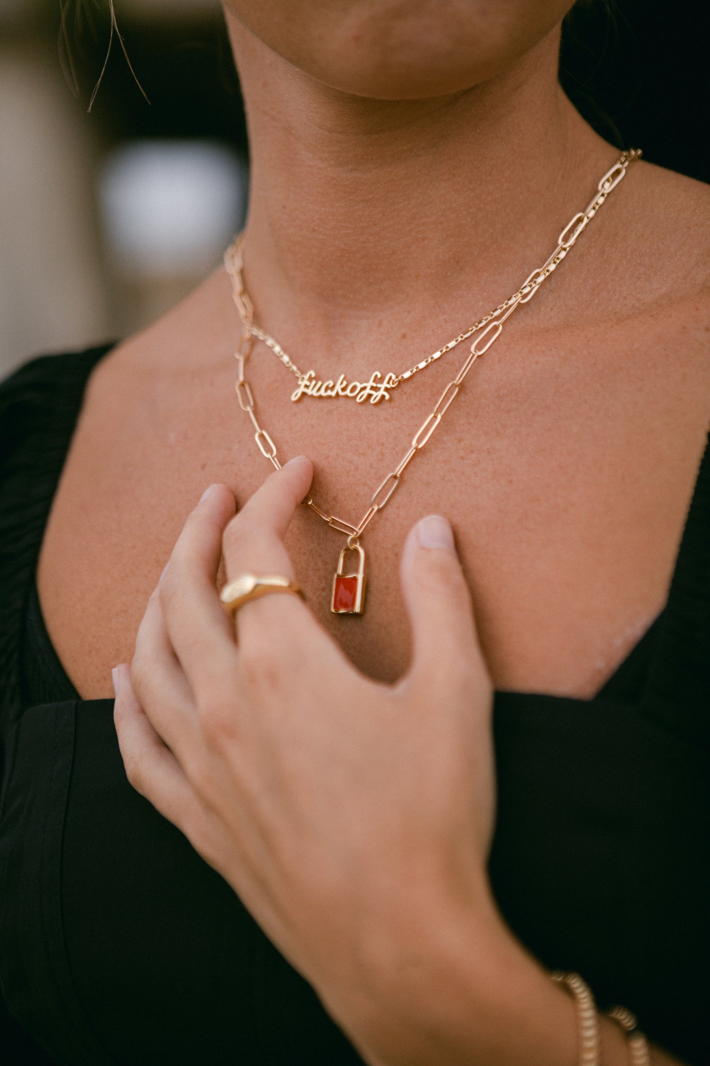 Red Lock Necklace