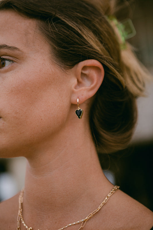 Black Heart Earrings