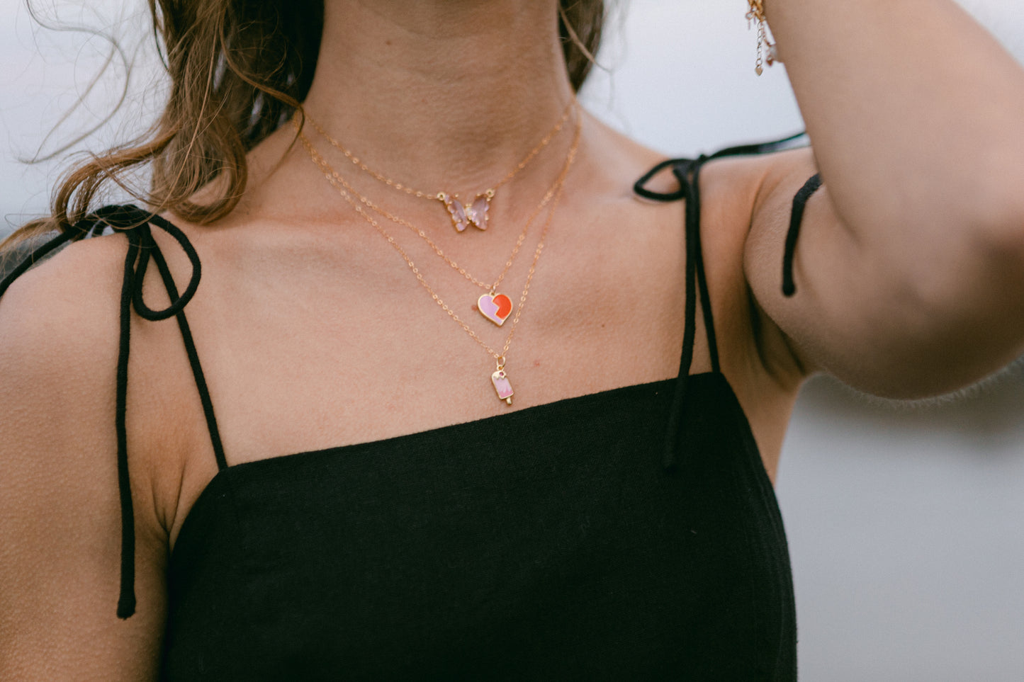 Pink Butterfly Necklace