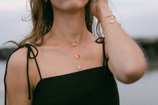 Pink Butterfly Necklace