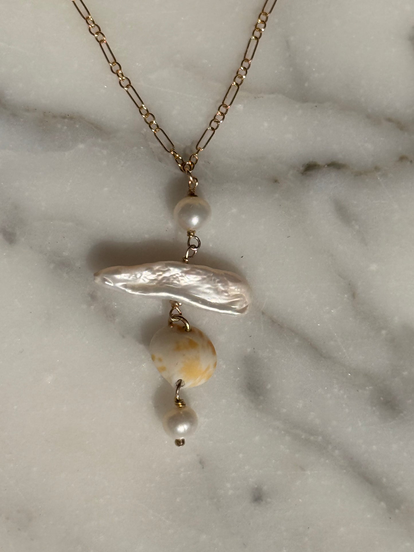 Seashell Biwa Necklace