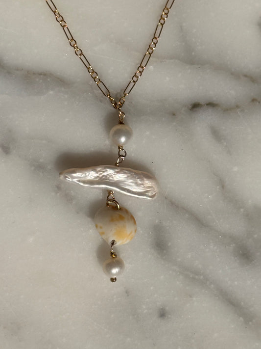Seashell Biwa Necklace