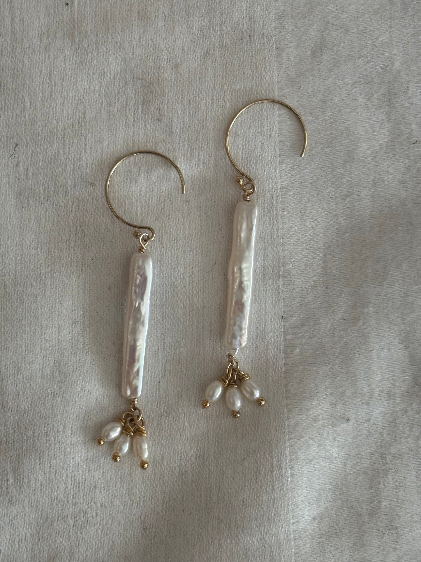 Biwa Pearl Drop Earrings