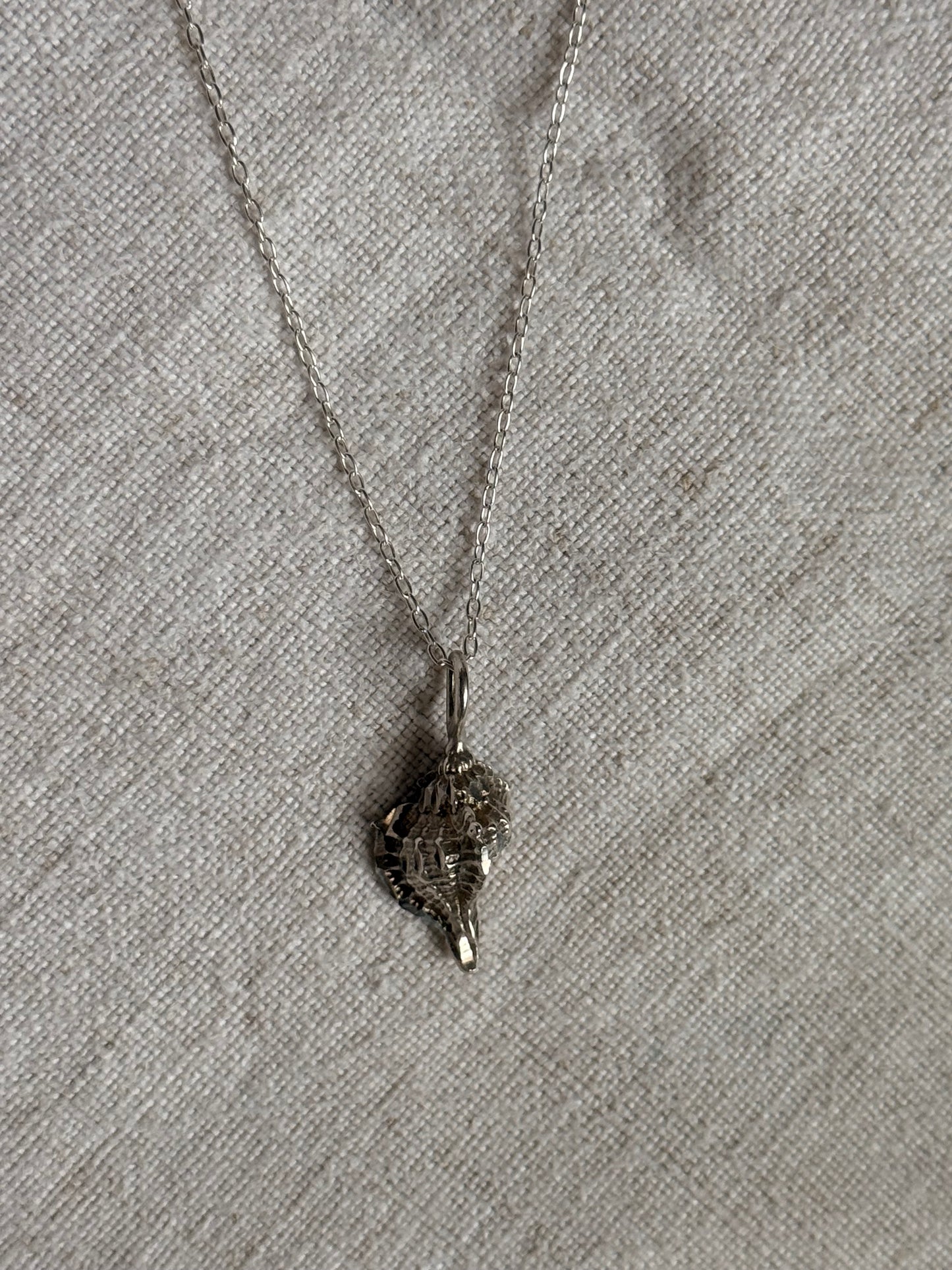 Vintage Sterling Conch Necklace