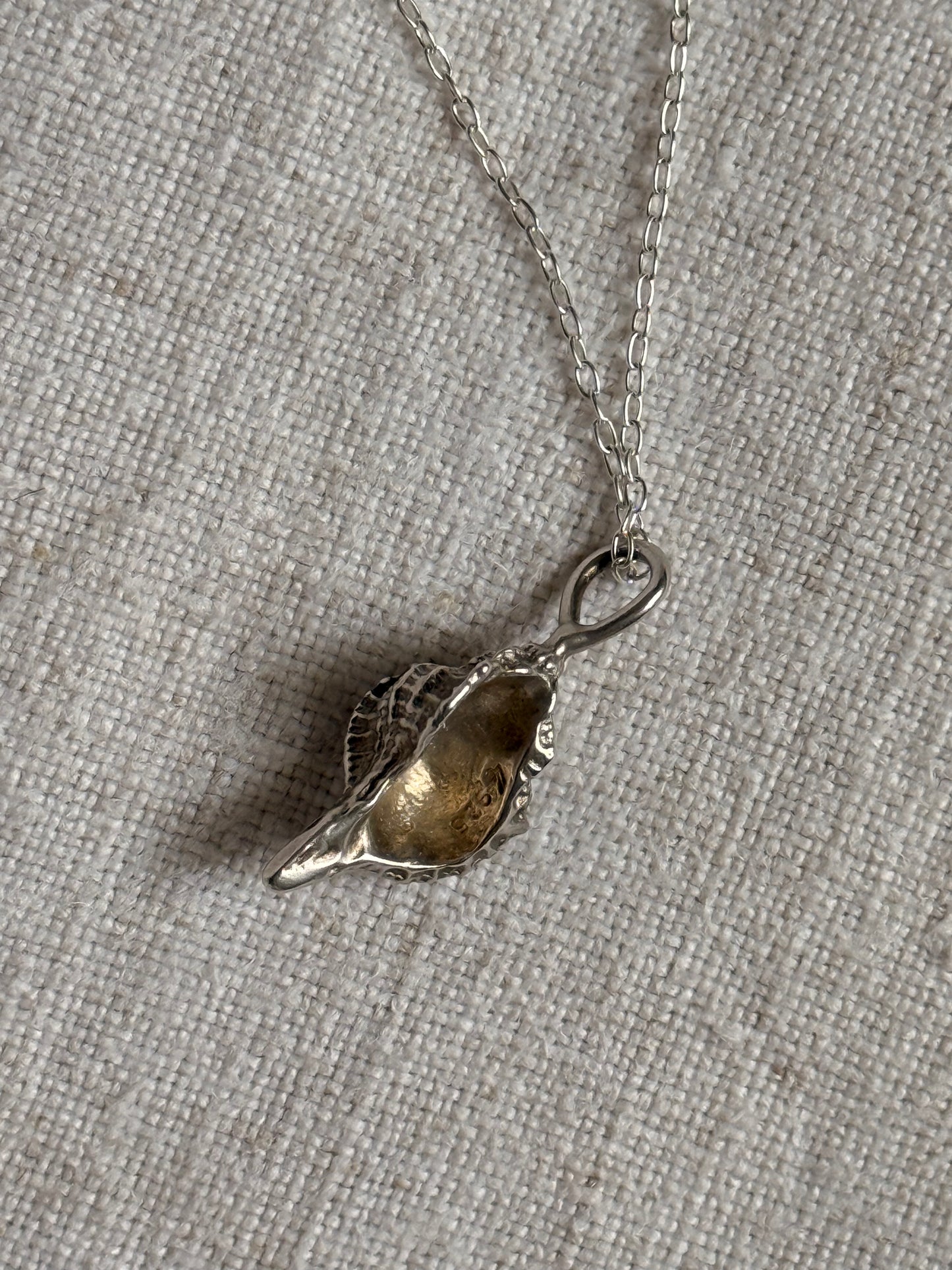 Vintage Sterling Conch Necklace