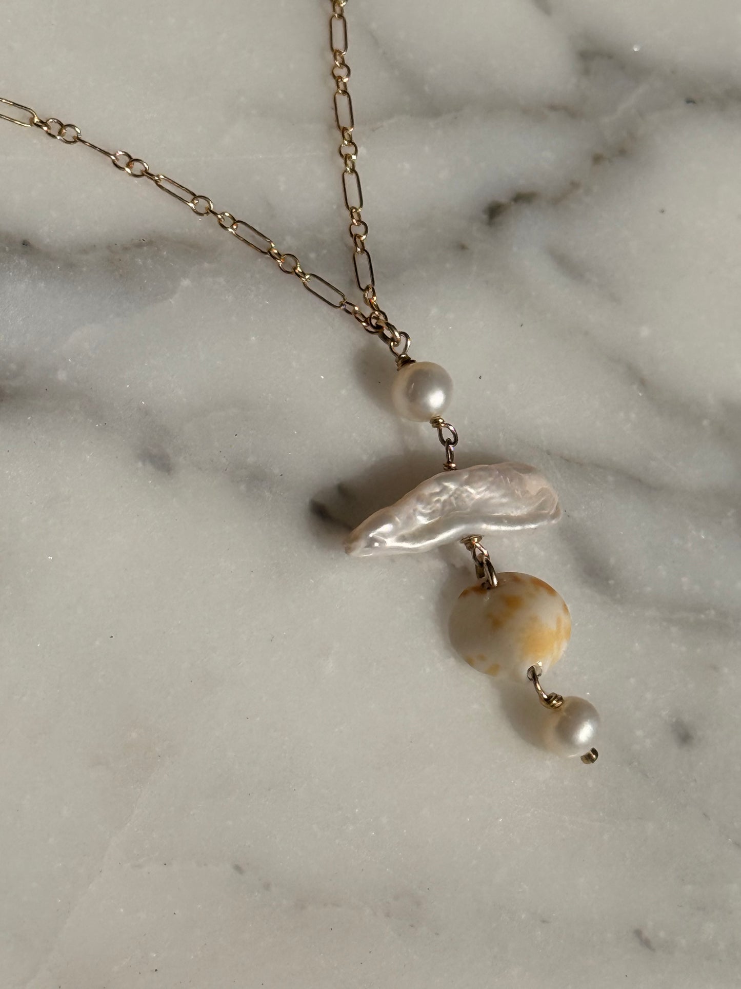 Seashell Biwa Necklace