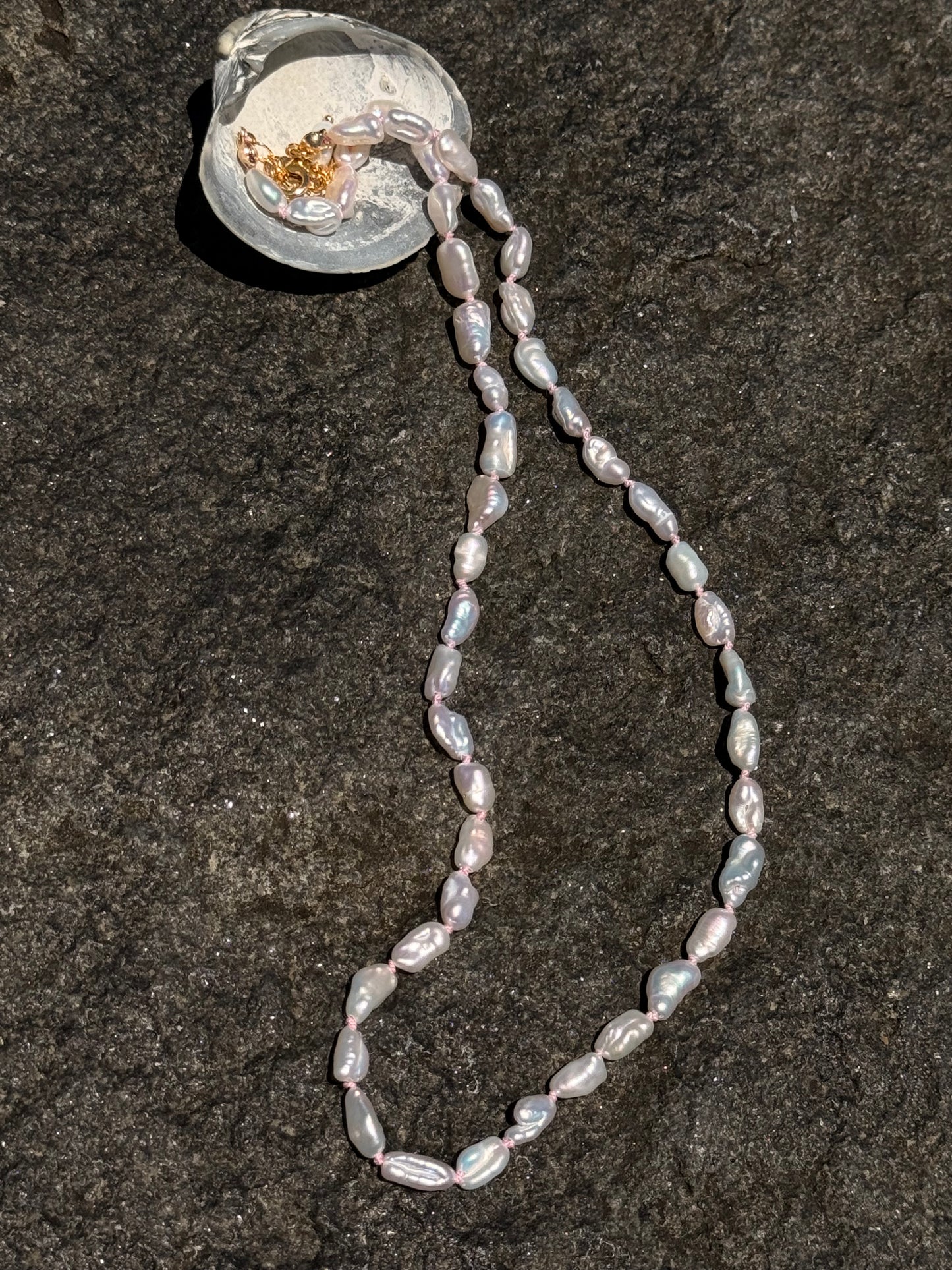 Silk-Knotted Keishi Pearl Strand