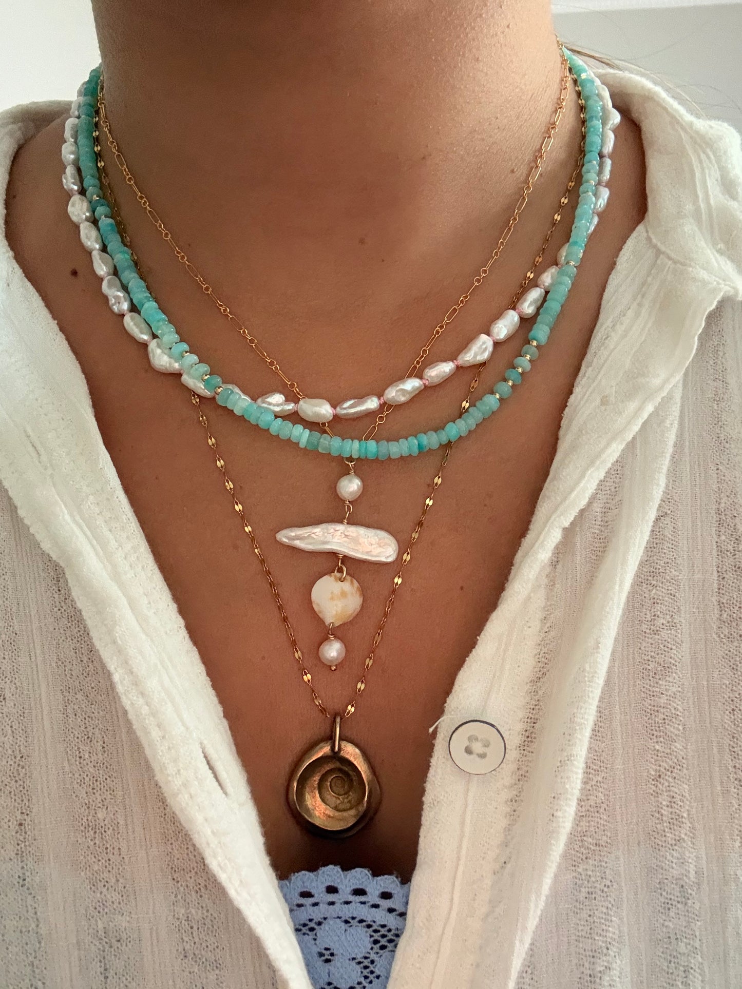 Seashell Biwa Necklace
