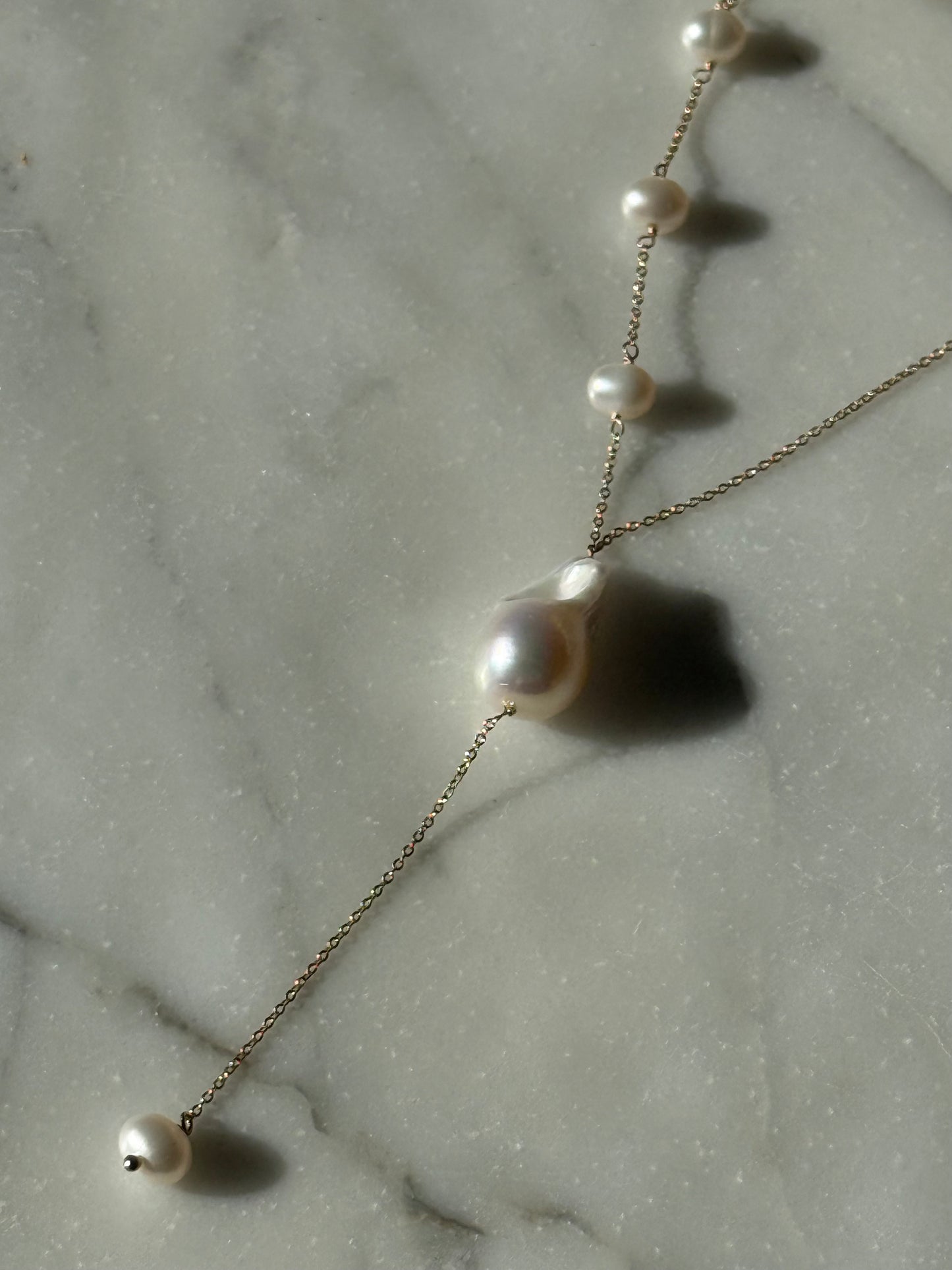 Asymmetrical Baroque Pearl Necklace