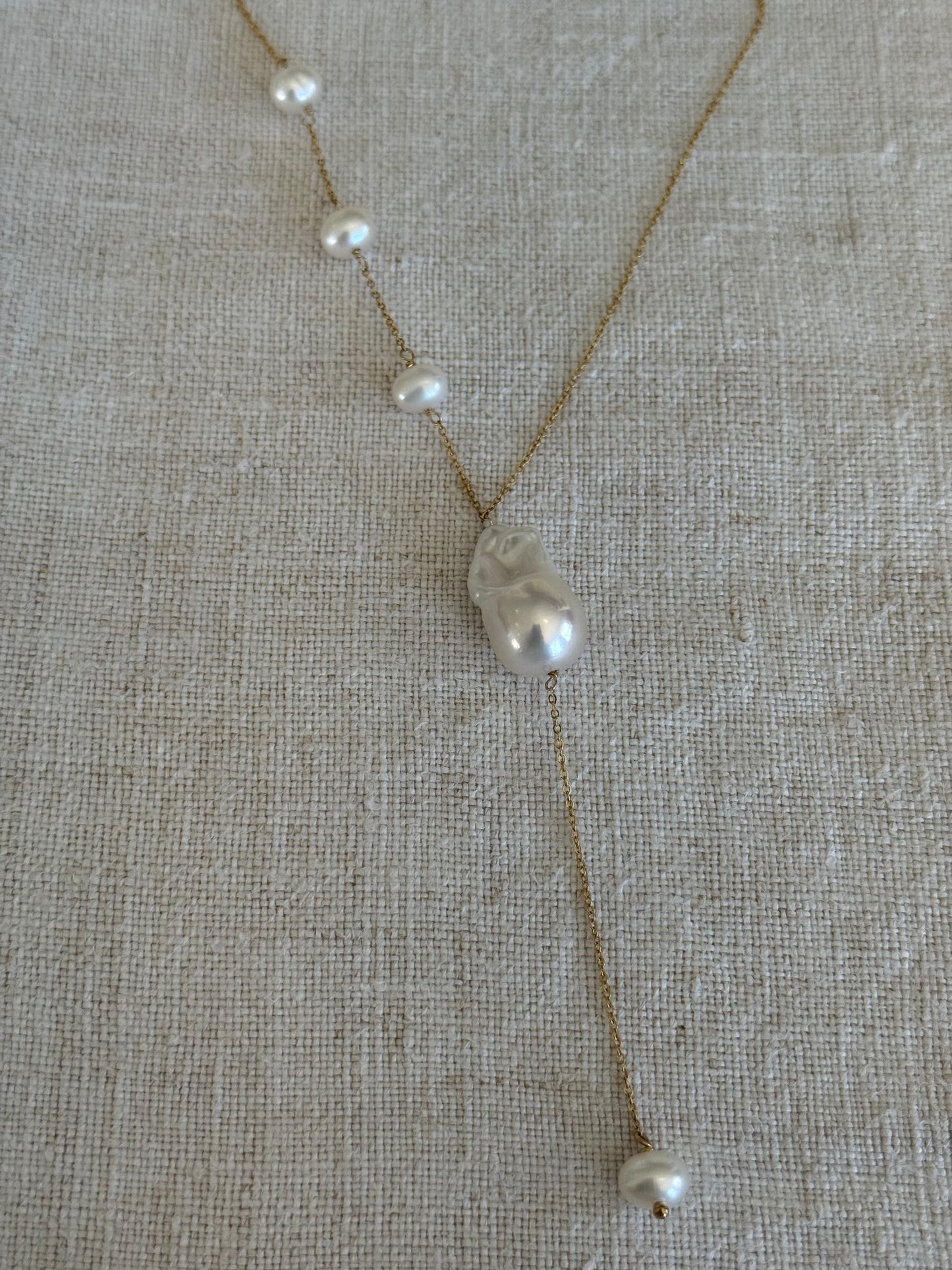 Asymmetrical Baroque Pearl Necklace