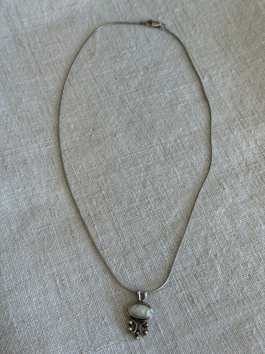 Vintage Sterling Pearl Necklace