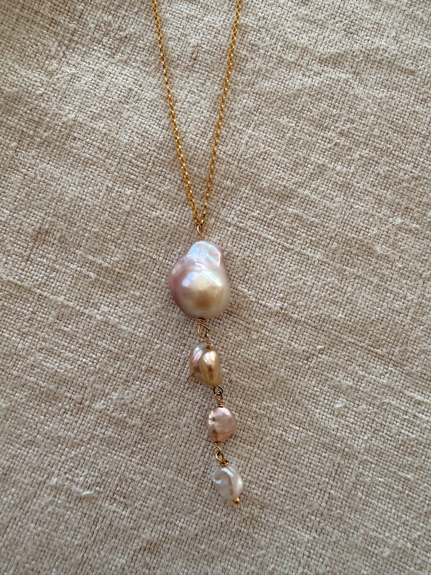 Blush Cascade Pearl Necklace