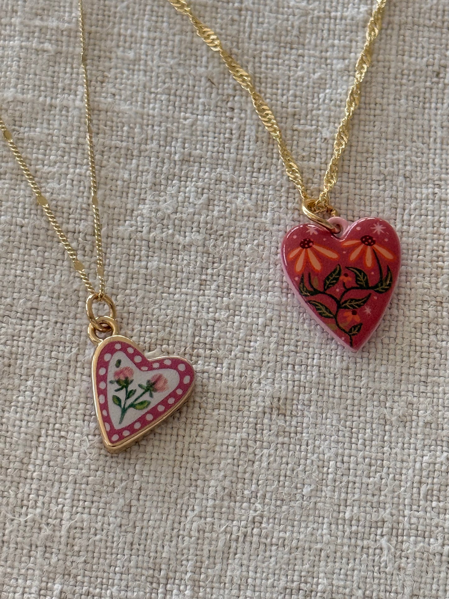 Rosette Heart Necklace