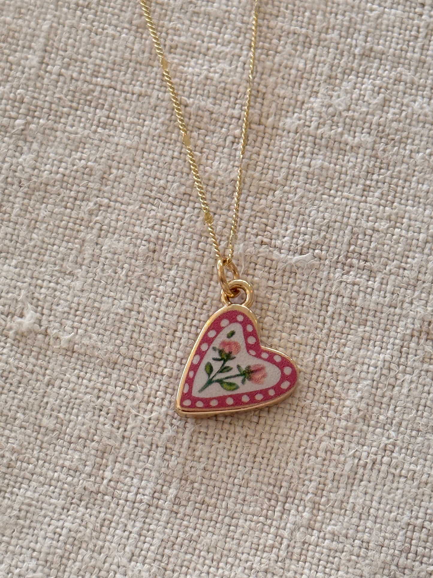 Rosette Heart Necklace