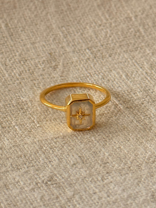 Stardust Moonstone Ring
